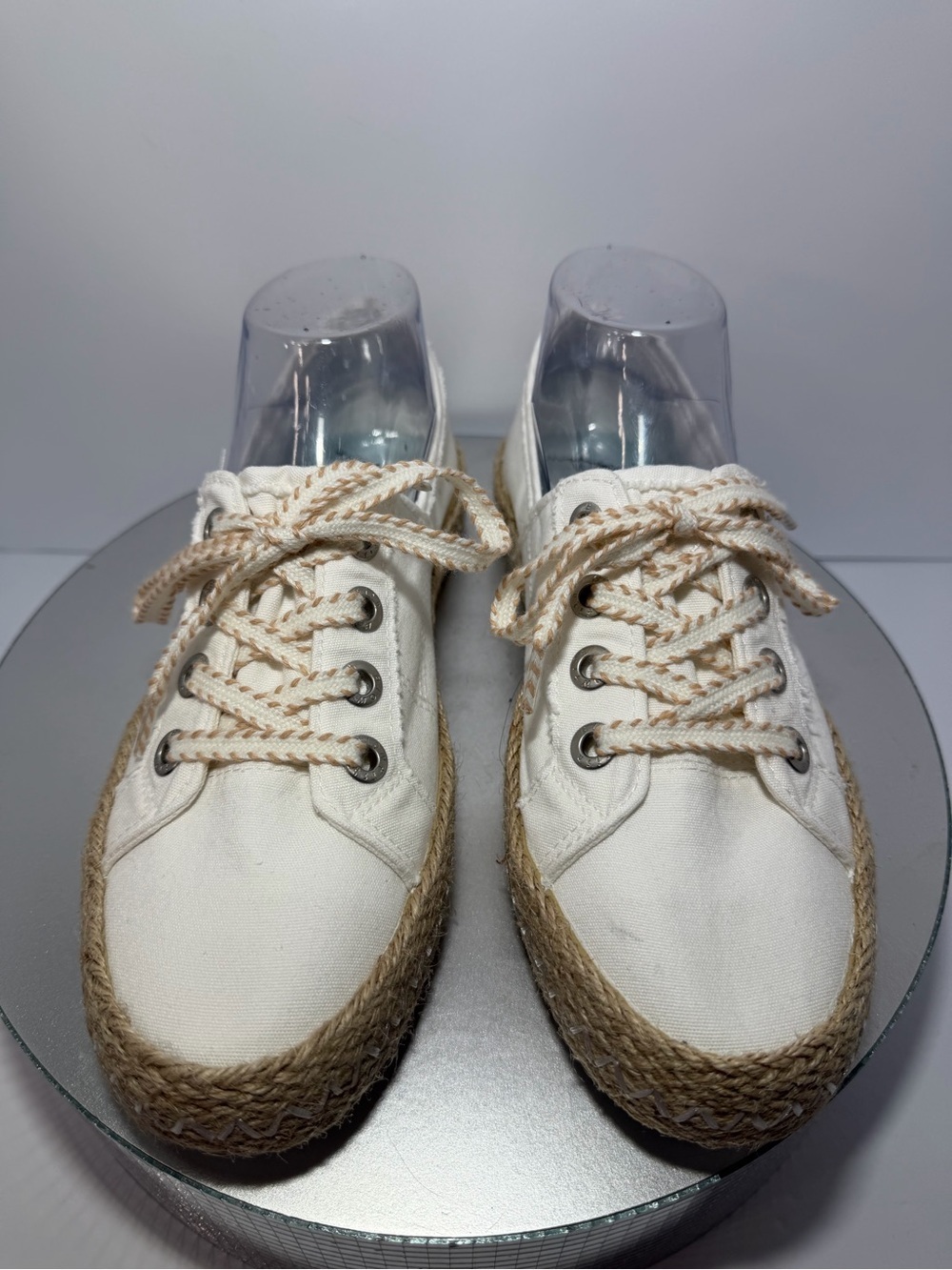Malibu blowfish White Canvas Espadrille Sneaker with Natural Jute Trim size 8